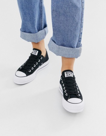 Converse Chuck Taylor Ox Platform Crne - Ženske Tenisice | 01934OLYR